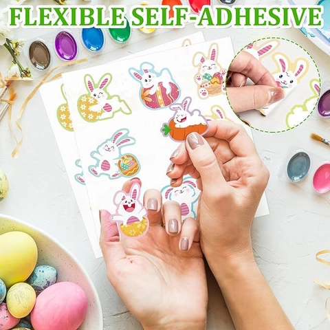 Adesivi Coniglietto Di Pasqua Uova Conigli Cartoni Animati Etichette Autoadesive Colorate Per Fai Da Te Decorazione Regali Scrapbooking