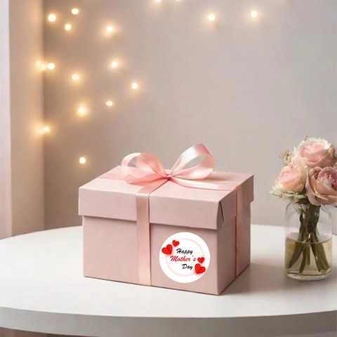 Round Mother's Day Stickers Heart Pattern Self Adhesive Labels For Gift Box Sealing Bouquet Packing Party Decor