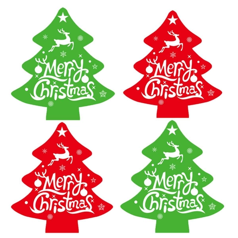 Autocollants De Sapin De Noël Merry Christmas Renne Flocon De Neige Auto Adhésif Étiquettes Emballage Cadeau