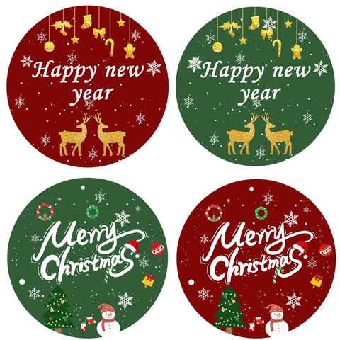 Adesivi Per Etichette Natalizie Rotondi Carta Ramata Autoadesivi Decorazioni Festive Per Sigillare Regali Buon Natale