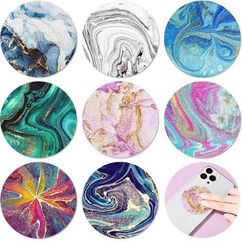 Calm Sensory Stickers Anxiety Relief Waterproof Adhesive Round Mandala Marble Art For Phone Laptop Desk
