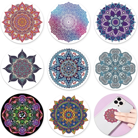 Calm Sensory Stickers Anxiety Relief Waterproof Adhesive Round Mandala Marble Art For Phone Laptop Desk