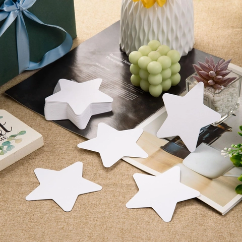 Recortes de Cartulina con Forma de Estrella Blanca Para Tablón de Anuncios Manualidades DIY Etiquetas de Regalo Decoración