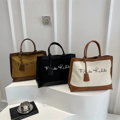 Vintage Contrastkleur PU Leer Tragetas Voor Dames Grote Capaciteit Casual Schoudertas Onderarm Handtas Retro Dagelijkse Mode