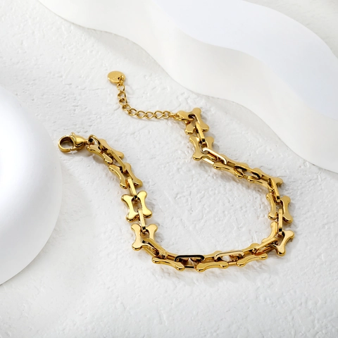 Bracelet En Acier Inoxydable Chaîne À Maillons Géométriques Style Punk Bijoux Simples Pour Femmes Hommes