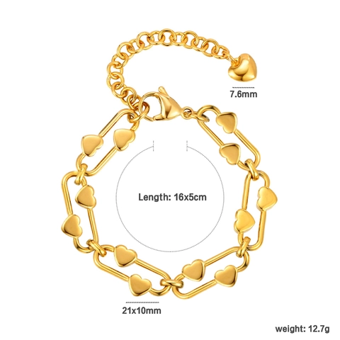 Mode Minimalistisch Roestvrij Staal Hart Gesp Armband Voor Vrouwen Premium Goud Zilver Vis Gekoppelde Ketting Armband Sieraden