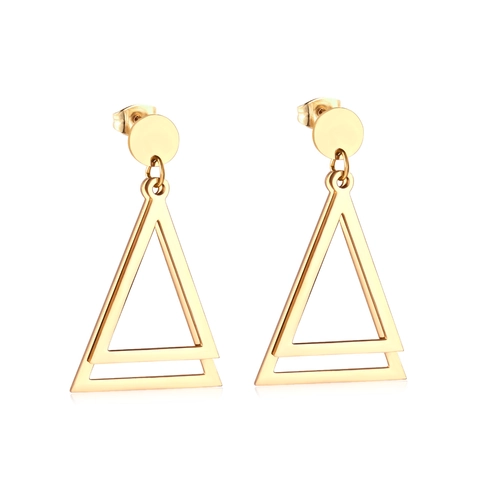 Orecchini Pendenti Geometrici Acciaio Inossidabile Oro Argento Minimalista Cavo Quadrato Triangolo Pendente Anti Allergico