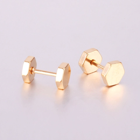 Edelstahl Sechskantmutter Ohrstecker Minimalistisch Industrie Punk Allergikerfreundlich Schraubverschluss Schmuck Herren Damen