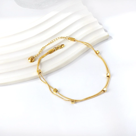 Tobillera Para Mujer De Acero Inoxidable Chapado En Oro Boho Playa Margaritas Trébol Corazón Campana Ajustable