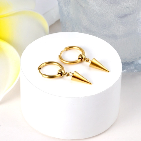 Minimalist Stainless Steel Hoop Earrings With Lightning Cross Heart Monstera Leaf Star Pendants For Women Fashion Jewelry