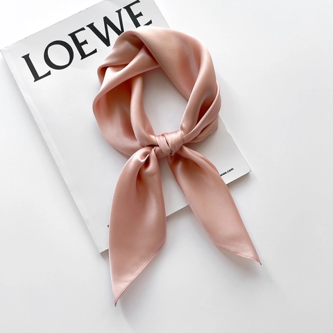 Small Square Scarf Mulberry Satin Solid Color Smooth Neckerchief Elegant Headscarf For Women Decorative Accessory