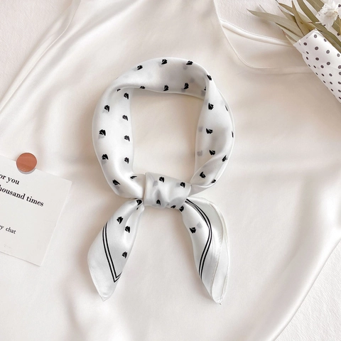 Carré de Soie de Mûrier pour Femme Imprimé Élégant Petit Foulard de Cou Style Professionnel OL Carré de Mode pour Dames