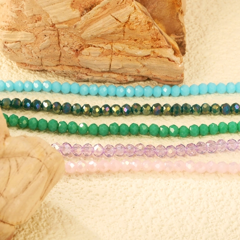 Bracciale Di Perline In Acciaio Inossidabile Da Donna Perle Di Vetro Sfaccettate Colorate Gioielli Placcati Oro Catena Regolabile