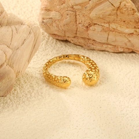 Anello In Acciaio Inossidabile Cuore Zirconia Placcato Oro 18K Gioielli Geometrici Eleganti Minimalisti Per Donne Anti Allergia