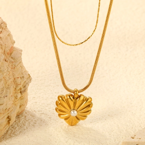 Collar Colgante Corazón Mariposa Sonrisa Acero Inoxidable Circón Chapado Oro Plata Elegante Moda Joyería Mujer
