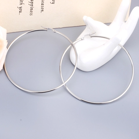 Orecchini A Cerchio Minimalisti In Acciaio Inossidabile Per Donna Grande Cerchio Lucido Gioielli Punk
