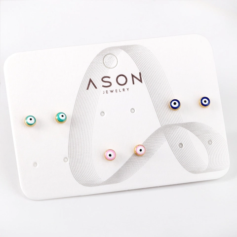 Evil Eye Stud Earrings Gold Plated Stainless Steel Round Enamel Colorful Jewelry For Women Hip Hop Personalized