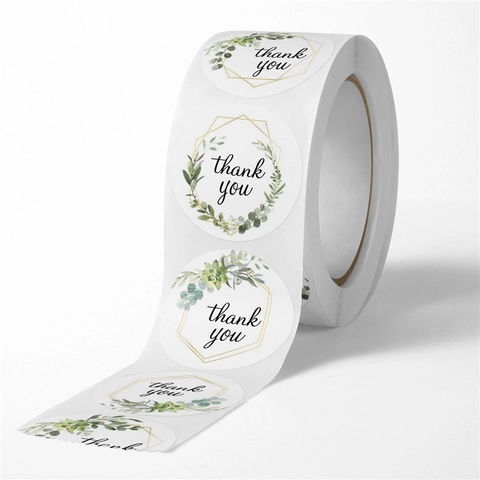 Adesivi Grazie Etichette Adesive Rotonde Per Matrimoni Feste Di Compleanno E Confezioni Regalo Con Design Botanico E Floreale
