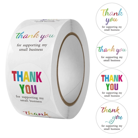 Rotolo Adesivi Ringraziamento Autoadesivi Tondi Confezione Piccole Imprese Sigillo Regalo Etichetta Decorazione Fai Da Te