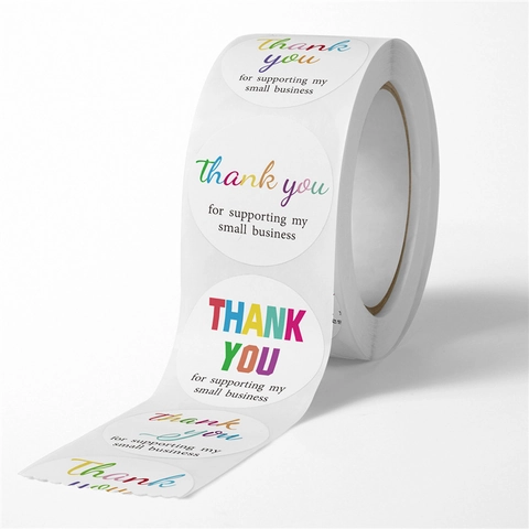 Rotolo Adesivi Ringraziamento Autoadesivi Tondi Confezione Piccole Imprese Sigillo Regalo Etichetta Decorazione Fai Da Te