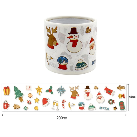 Weihnachts Motiv Geschenkaufkleber Selbstklebend Cartoon Muster Rolle Feiertagsdekoration Für Verpackungen Umschlagversiegelung