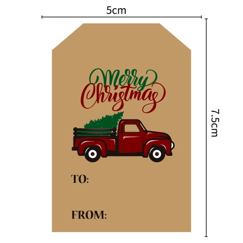 Weihnachtsgeschenk Aufkleber Kraftpapier Selbstklebende Etiketten Mit To From Schreibraum Rentier Weihnachtsmann Geschenkdekor