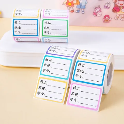 Autocollants Étiquette De Nom Colorés Imperméable Autocollant Pour Étudiants Livres Fournitures Scolaires Classification