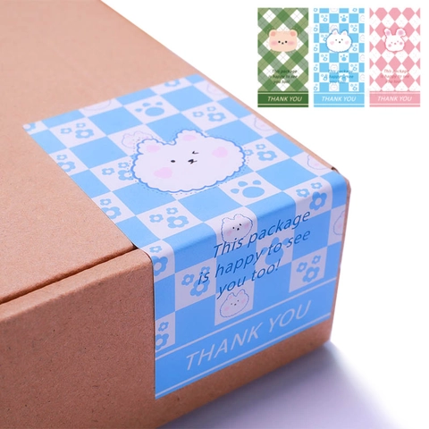 Simpatici Adesivi Per Sigilli Di Imballaggio Per Coniglio Orso Cartone Animato Adesivo In Carta Patinata Etichette Di Ringraziamento