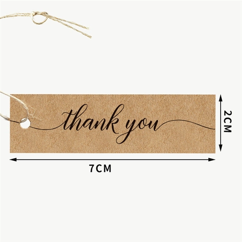 Etichette Regalo In Carta Kraft Rettangolari Thank You Handmade With Love Con Spago Di Jute Per Matrimonio Festa Business