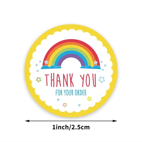 Adesivi Rotondi Thank You For Your Order Etichette Adesive Arcobaleno Confezione Regalo Decorazione Carino Colorato