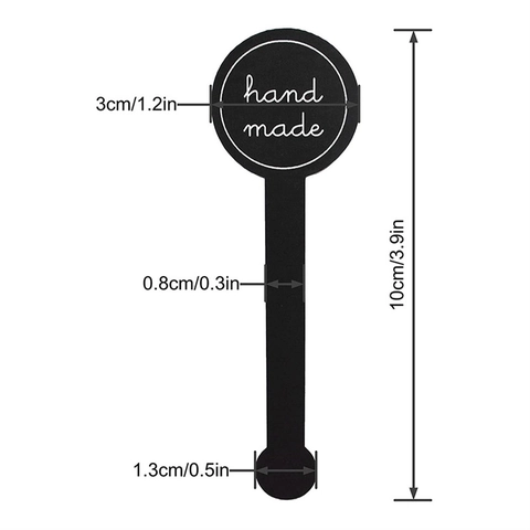 Handgemaakte Stickers Zwarte Lange Strip Etiketten Voor Cadeau Bakdoos Afdichting DIY Decoratie Mat Koperdrukpapier