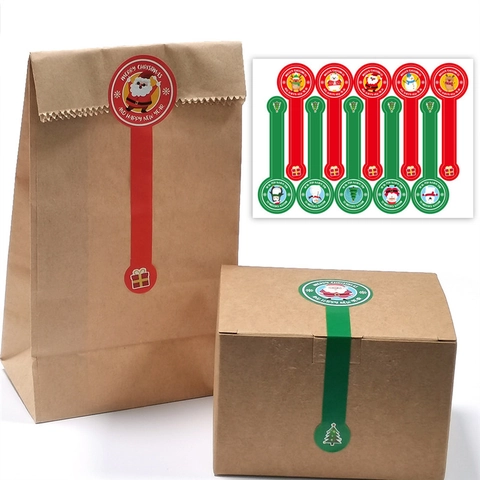 Adesivi Sigillanti Natalizi A Striscia Lunga Babbo Natale Renna Etichette In Carta Per Decorazione Di Scatole Regalo E Pasticceria