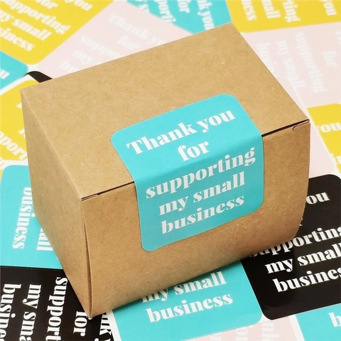 Thank You For Supporting My Small Business Stickers Self-Adhesive Coated Paper Labels For Packaging Gift Box Sealing Decor