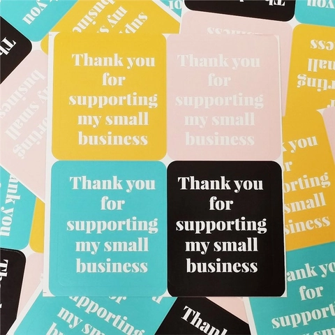 Thank You For Supporting My Small Business Stickers Self-Adhesive Coated Paper Labels For Packaging Gift Box Sealing Decor