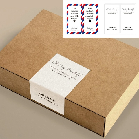 Etichette Di Ringraziamento Minimaliste Adesivi Rettangolari Per Imballaggio Di Scatole Regalo Decorativi Stile Nordico