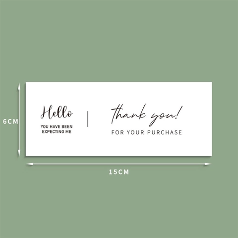 Minimalistische Rechteckige Thank You Aufkleber Beschichtetes Papier Klebe Siegel Etiketten Für Geschenkbox Versand Verpackung