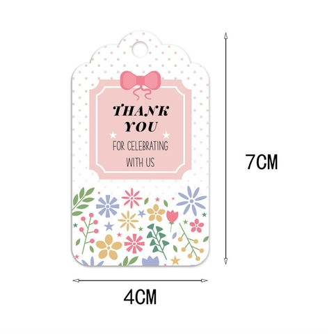 Etiquetas De Regalo Gracias Flores Acuarela Cartulina Con Cuerda De Yute Para Boda Fiesta Pequeña Empresa Embalaje Decoración