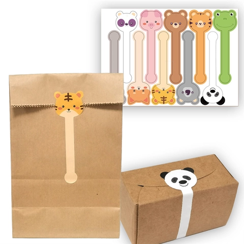 Adesivi Di Sigillatura Testa Animale Etichette Adesive Carta Rame Striscia Lunga Per Cottura Scatola Regalo DIY