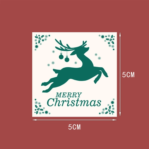 Autocollants De Scellage Carrés De Noël Étiquettes En Papier Auto-adhésives Pour Emballage De Boîtes Cadeaux Vacances Renne Sapin Motifs Festifs