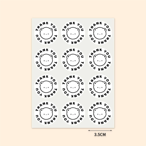 Adesivi Rotondi Thank You Motivo Orso Ragazza Cartone Animato Etichette Sigillanti Per Confezioni Regalo Scrapbooking