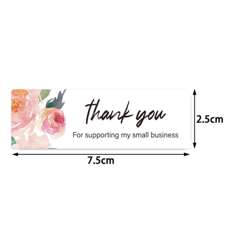 Florale Dankeschön Aufkleber Für Kleine Unternehmen Verpackung Aquarell Blumen Siegel Etiketten Für Geschenke Umschläge