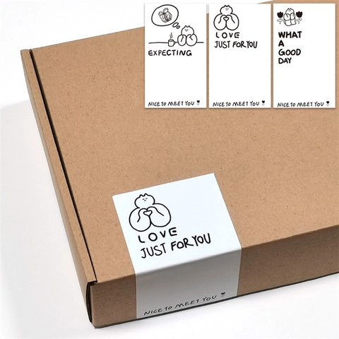 Minimalistische Cartoon Linienkunst Versiegelung Aufkleber Geschenkbox Dekoration Kunstpapier Etiketten INS Stil
