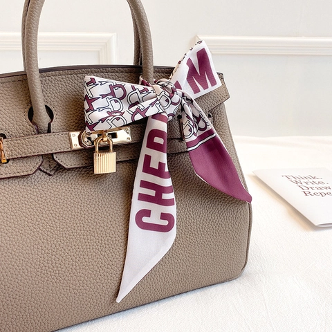 Sciarpa Sottile Di Moda Stampa Lettere Geometrica Raso Sintetica Twilly Nastro Borsa Fascia Per Capelli Per Donne Accessorio Elegante
