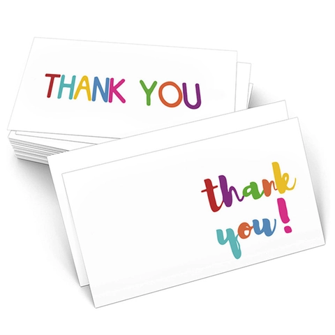 Kraft Paper Thank You Cards Greeting Postcards Blank Writeable Small Business Packaging Gift Decorative Cards