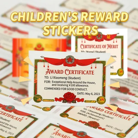 Mini Pegatinas De Recompensa Para Niños Estilo Certificado Chino Tradicional Etiquetas De Elogio Para Escuela