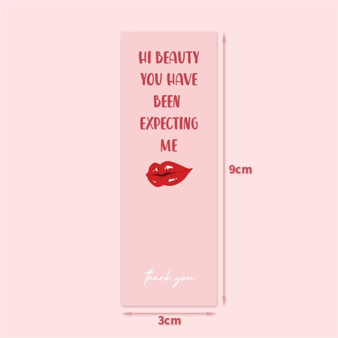 Pink Rectangular Packaging Seal Stickers Coated Paper Adhesive Thank You Labels For Gift Box Small Business Decoration