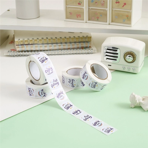 Adesivi Decorativi Rotondi Per Feste Di Compleanno Etichette Per Confezioni Regalo Autoadesive Motivo Cartone Animato