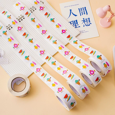 Adesivi Premio Rotondi Frutta E Dolci Etichette Per Insegnanti Scuola Studenti Sigillatura Regali Decorazione Scrapbooking