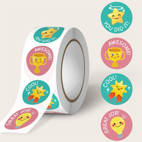 Autocollants De Récompense Pour Enfants Enseignants Encouragement Motivateur Motifs De Trophée D'étoile Pour École Scrapbooking