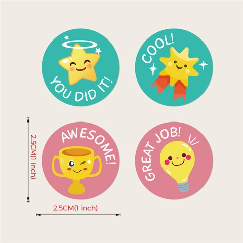 Autocollants De Récompense Pour Enfants Enseignants Encouragement Motivateur Motifs De Trophée D'étoile Pour École Scrapbooking